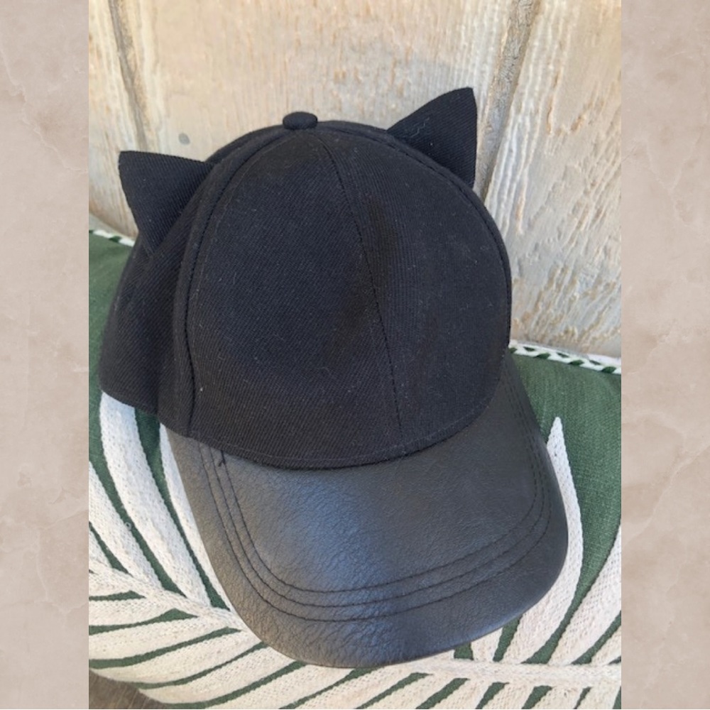 Cute black hat with adorable cat ears